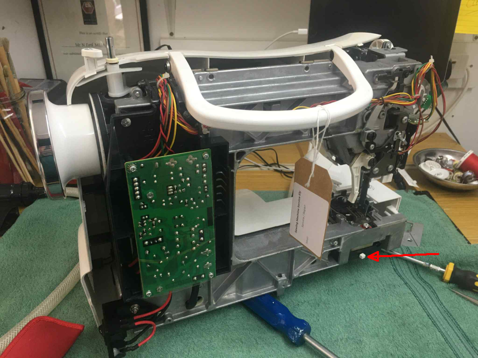 Example repair for a sewing machine servicing business UK.
